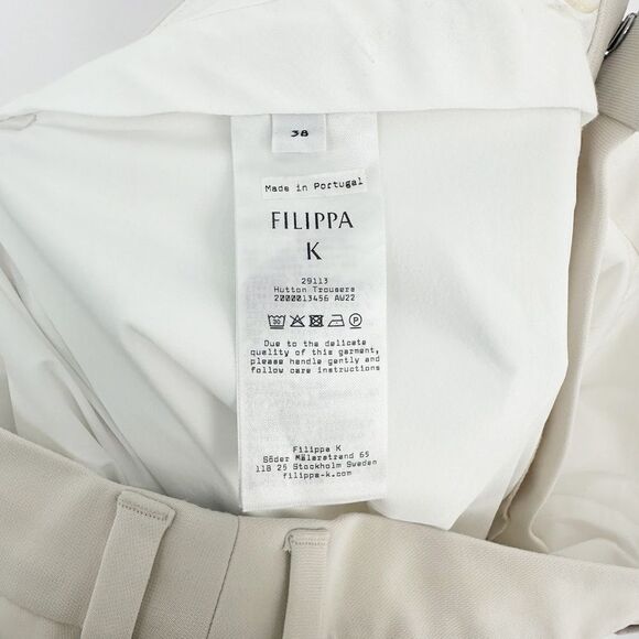 NEW Filippa K Hutton Straight Trouser Pants High Rise in Ivory Women's 38 US 8 - Picture 7 of 10